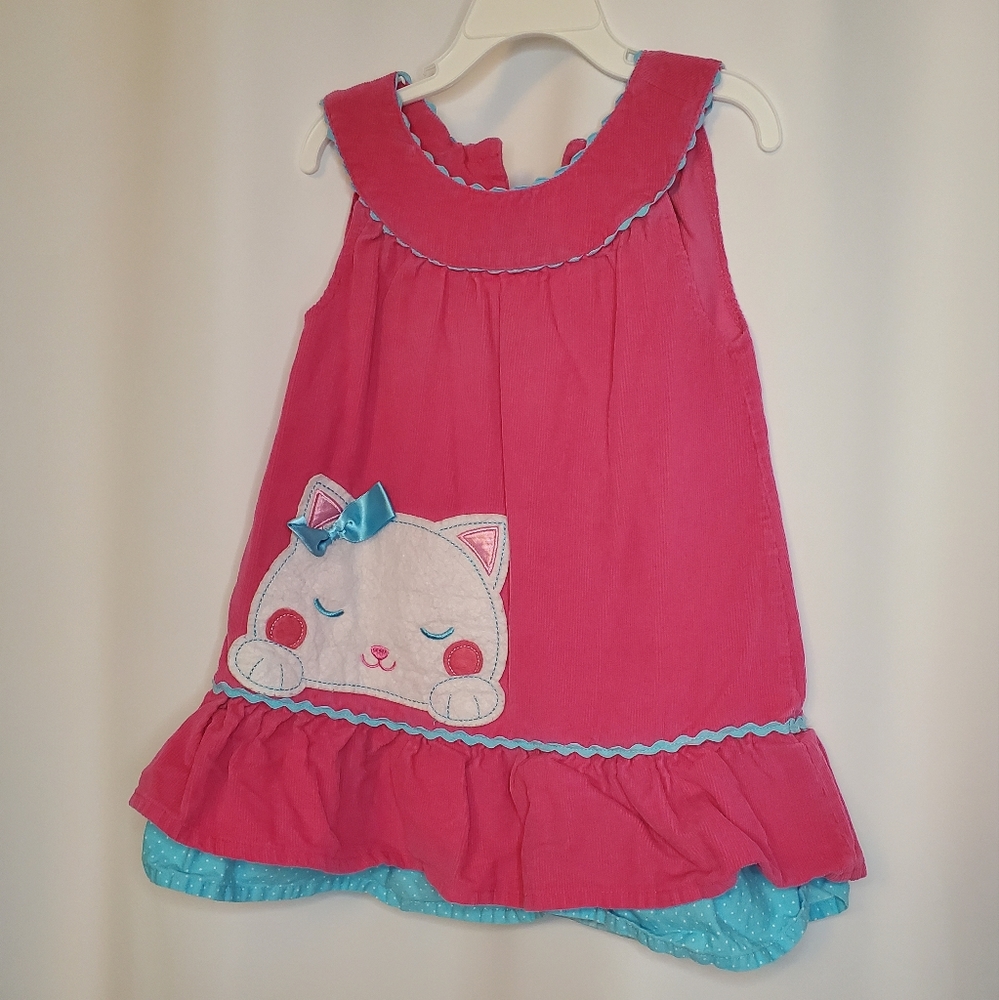 Adorable pink kitty jumper dress 4T